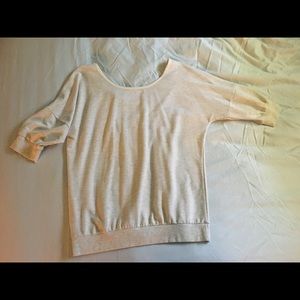 Wet Seal Cream Cotton Top With Lace Open Back
